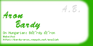 aron bardy business card